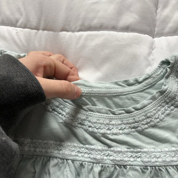 Lucky Brand Womens Size Medium Shirt Top Blouse Blue Short Sleeve 100% Cotton - Picture 3 of 9